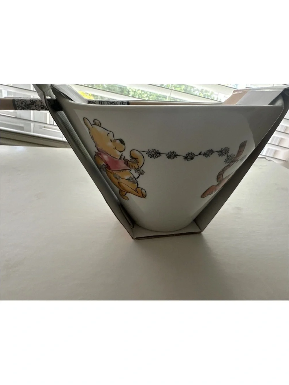Disney White Eeyore Ceramic Serving Bowl with Chopsticks